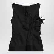 Top de seda y lana negro Tami del estudio MKDT Atelier