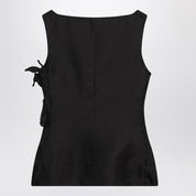 Top de seda y lana negro Tami del estudio MKDT Atelier