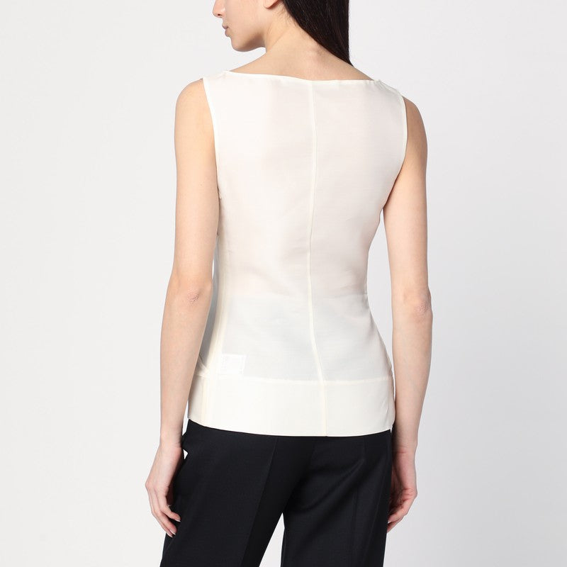 Ivory Silk & Wool Top — MKDT Studio Atelier Tami