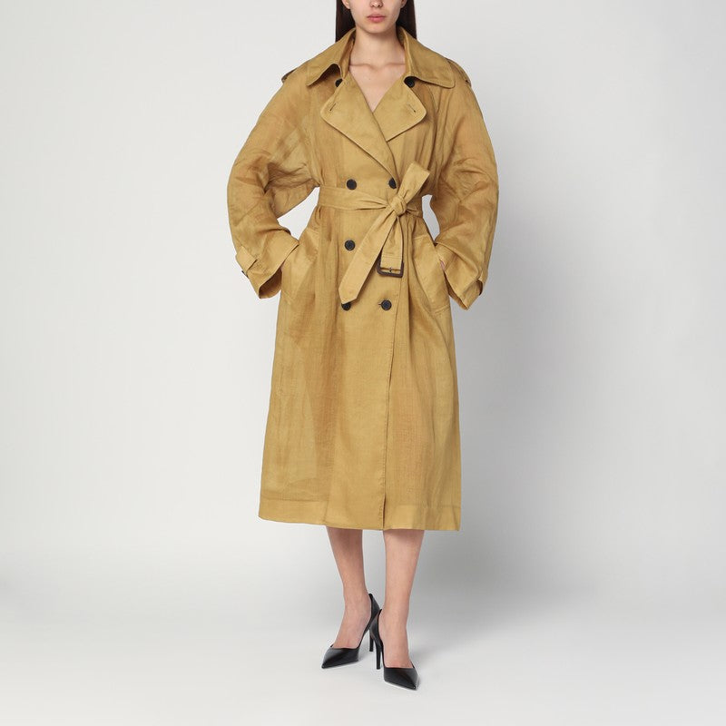 MKDT Studio Double-breasted Cici trench coat in ramie