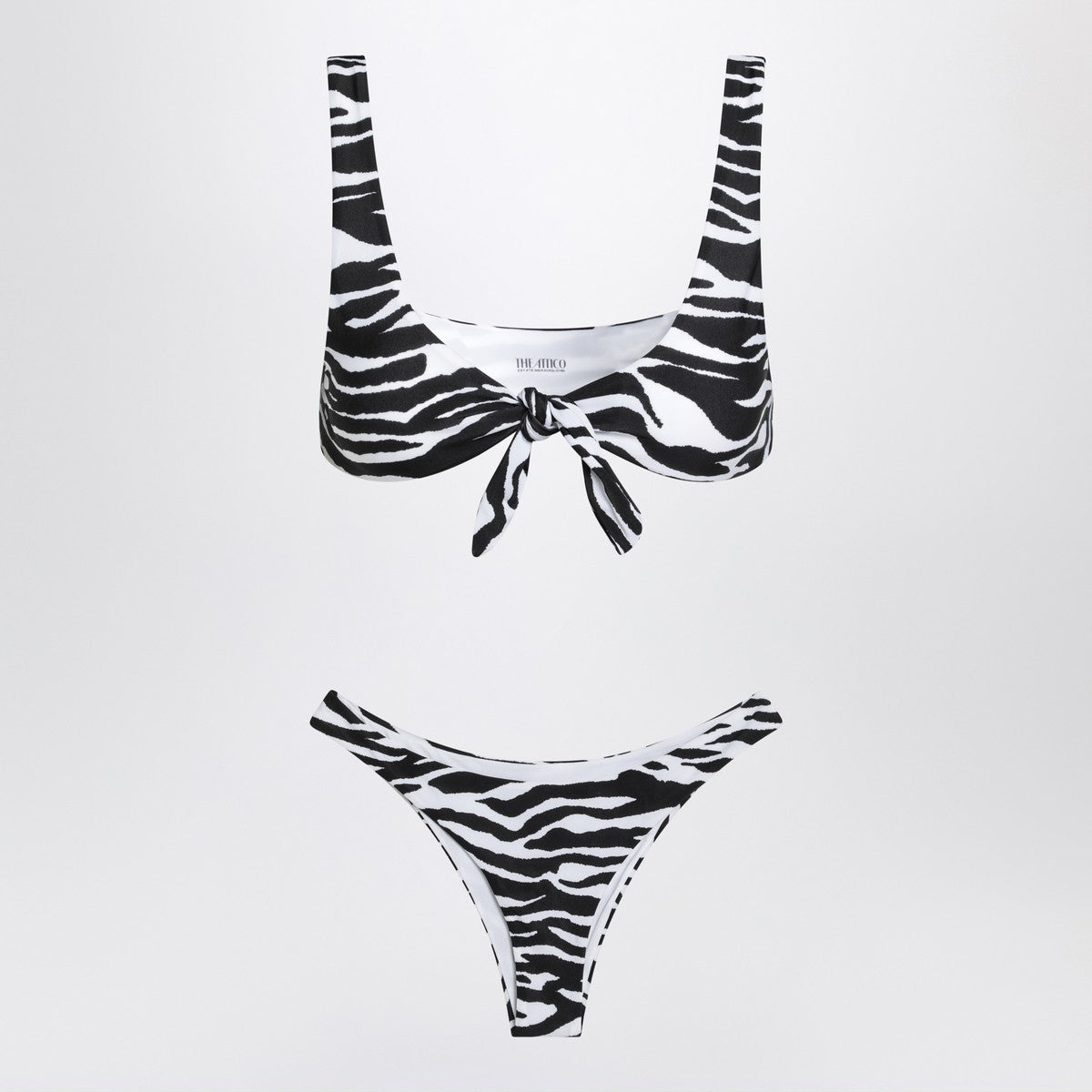 Zebra Two‑Piece Bikini — Black & White by The Attico