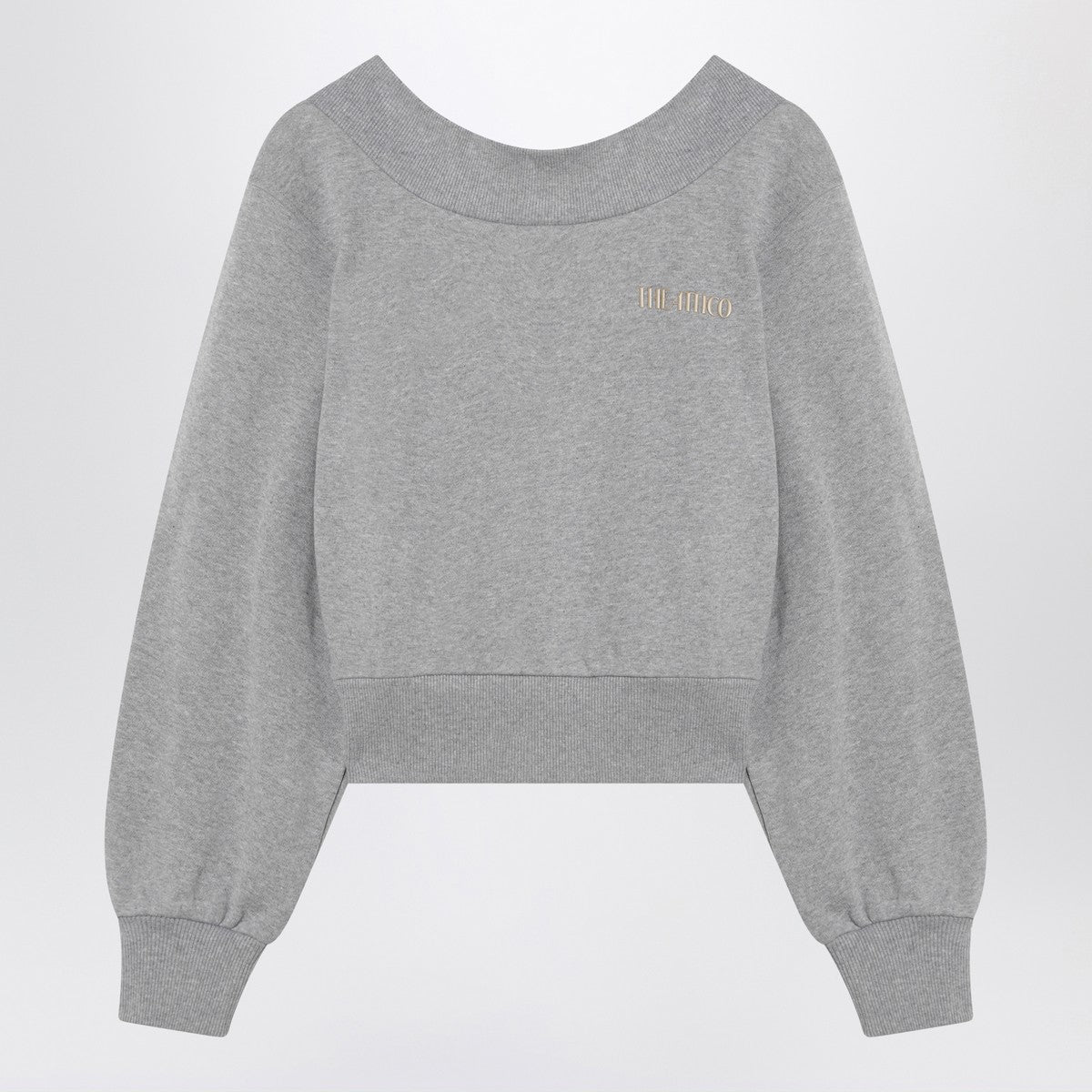The Attico Grey Mélange/Beige Sweatshirt with Cut-Out