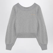 The Attico Grey Mélange/Beige Sweatshirt with Cut-Out