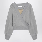 The Attico Grey Mélange/Beige Sweatshirt with Cut-Out