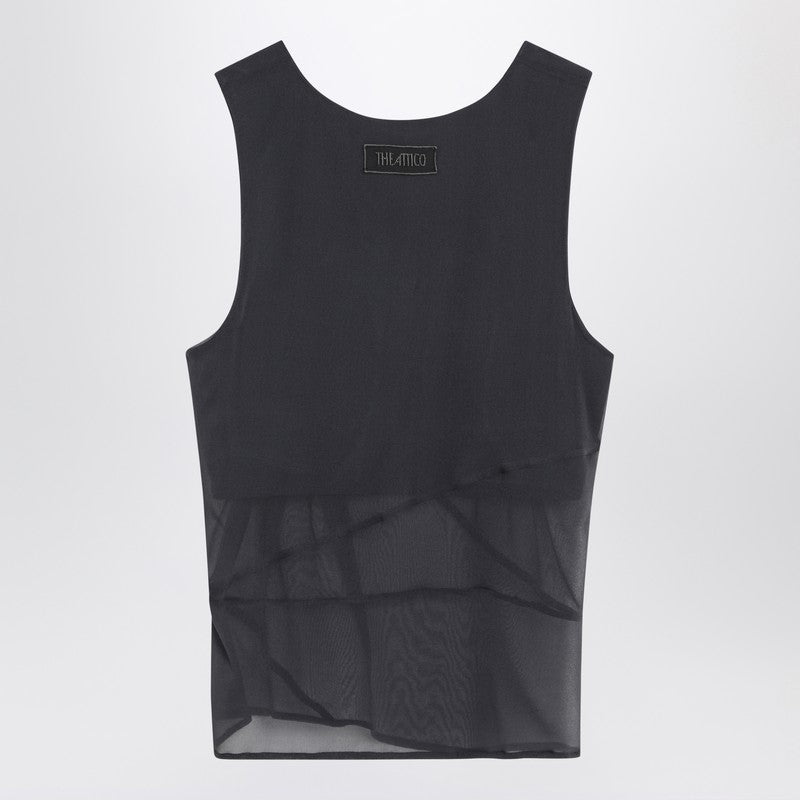 The Attico Gray silk tank top