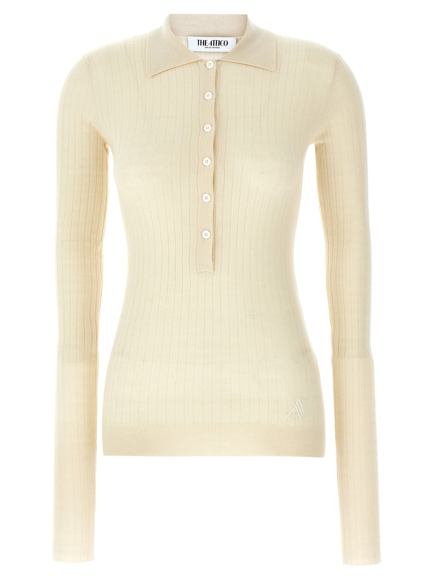The Attico Ribbed Sweater — White Cashmere Knitwear
