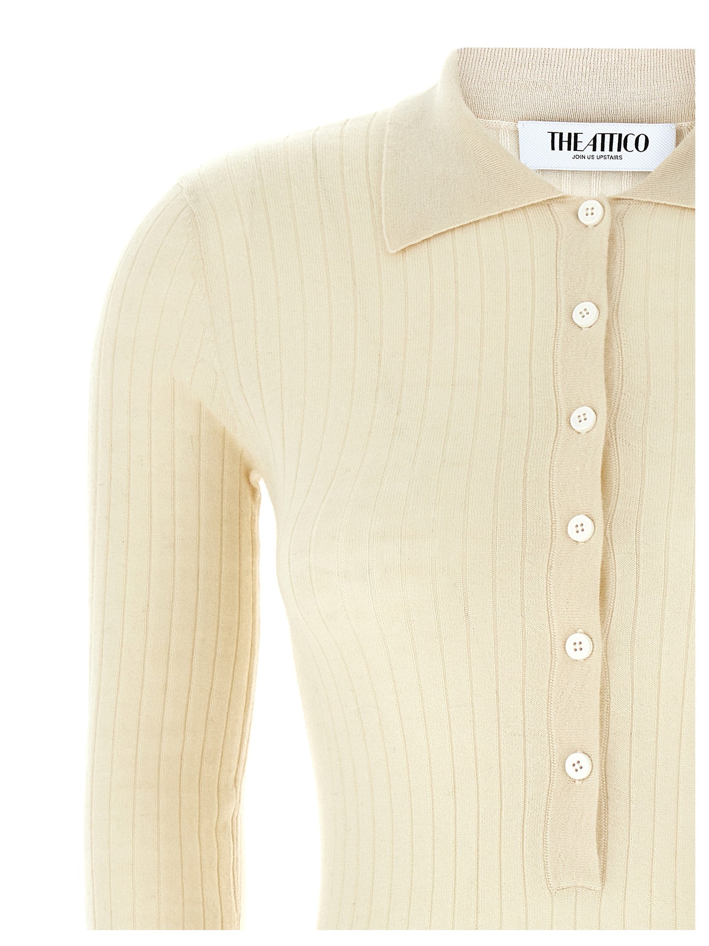 The Attico Ribbed Sweater — White Cashmere Knitwear