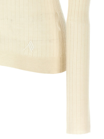 The Attico Ribbed Sweater — White Cashmere Knitwear