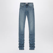 The Attico Sky blue jeans with long leg curled hem