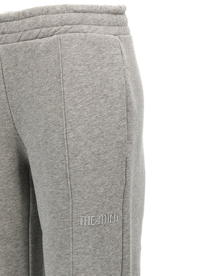 The Attico Logo Joggers – Gray Trousers for Women