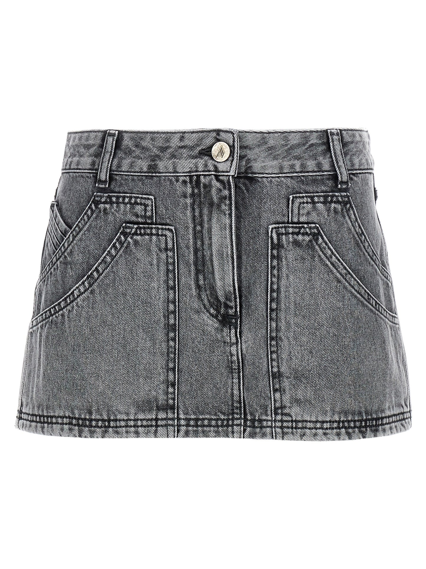 The Attico Multipocket Mini Skirt — Gray Denim Mini