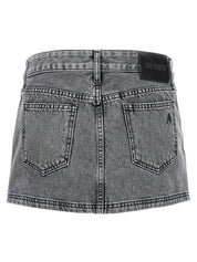 The Attico Multipocket Mini Skirt — Gray Denim Mini
