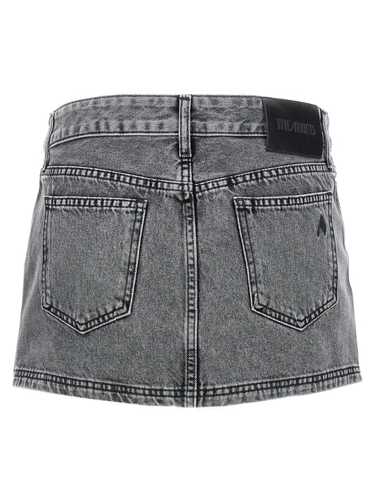 The Attico Multipocket Mini Skirt — Gray Denim Mini