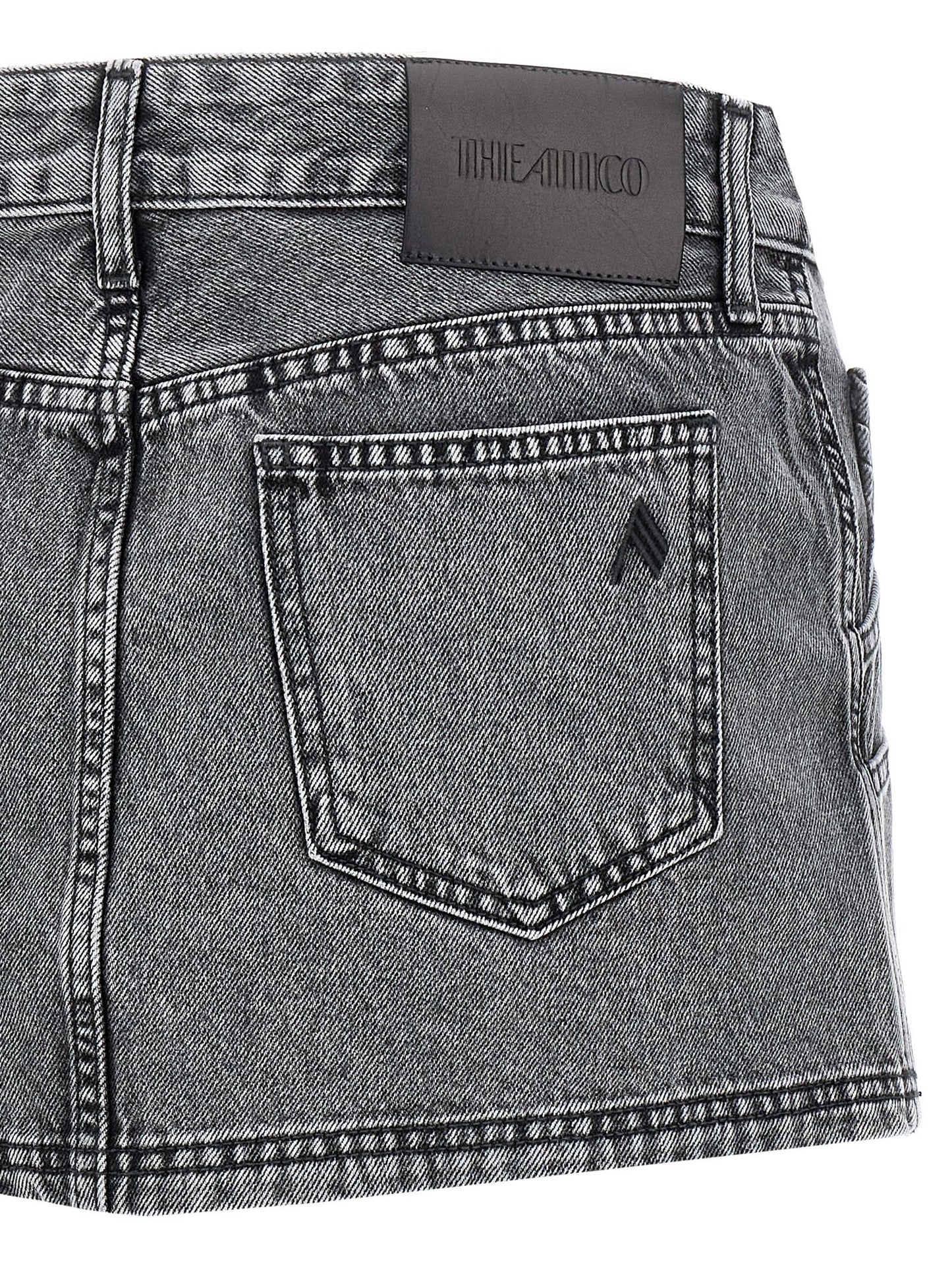 The Attico Multipocket Mini Skirt — Gray Denim Mini