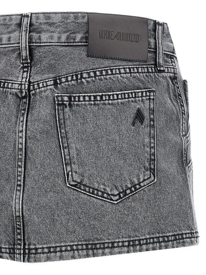 The Attico Multipocket Mini Skirt — Gray Denim Mini