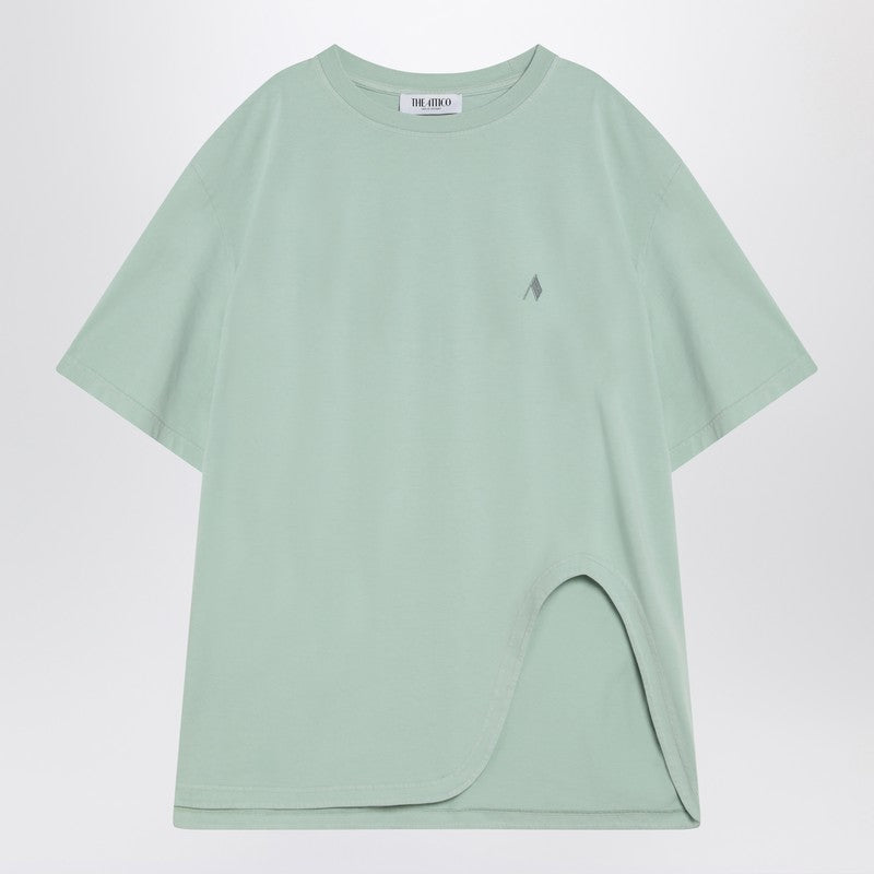 Camiseta oversize asimétrica verde menta de Attico