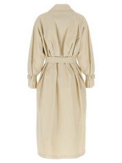 Max Mara Ronco Trench Coat — Beige Linen Trench (Women)