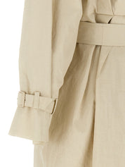 Max Mara Ronco Trench Coat — Beige Linen Trench (Women)