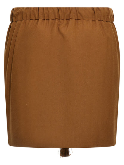 Max Mara Tabarin Skirt — Mohair Mini Skirt (Brown)