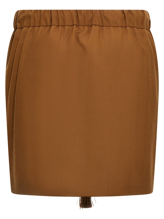 Max Mara Tabarin Skirt — Mohair Mini Skirt (Brown)