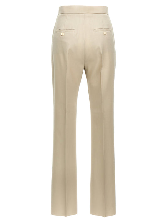 Max Mara Turbigo Trousers — Slim Beige Silk-Mohair