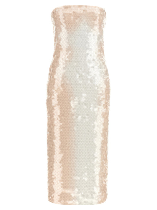 Sportmax Stemma Dress — Pink Off‑Shoulder Longuette
