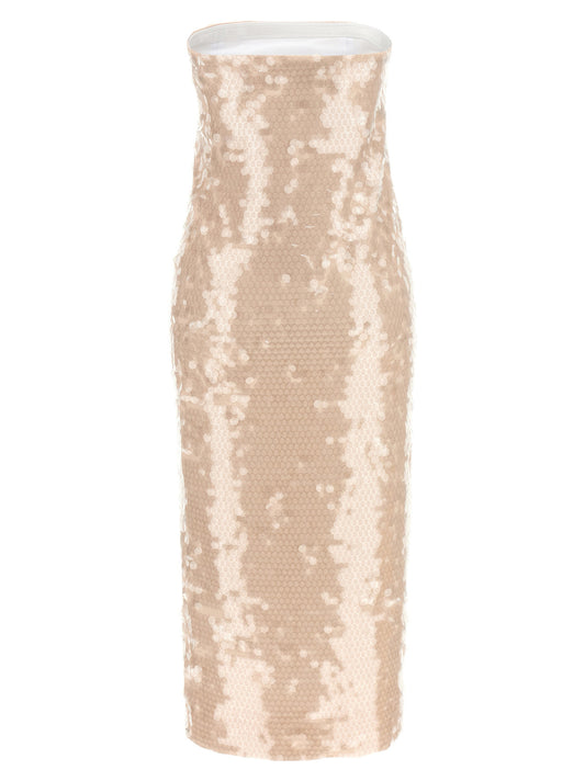 Sportmax Stemma Dress — Pink Off‑Shoulder Longuette