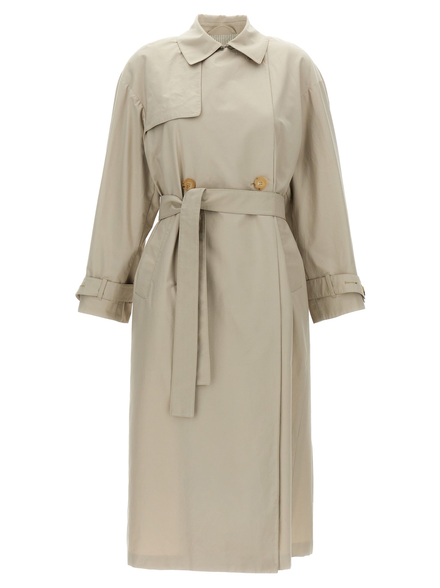 Max Mara The Cube Strench Trench Coat — Gray Coats