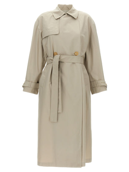 Max Mara The Cube Strench Trench Coat — Gray Coats