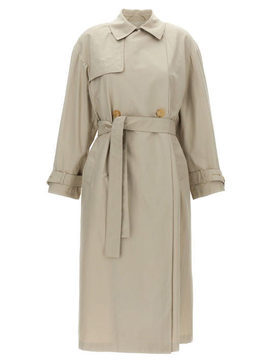 Max Mara The Cube Strench Trench Coat — Gray Coats
