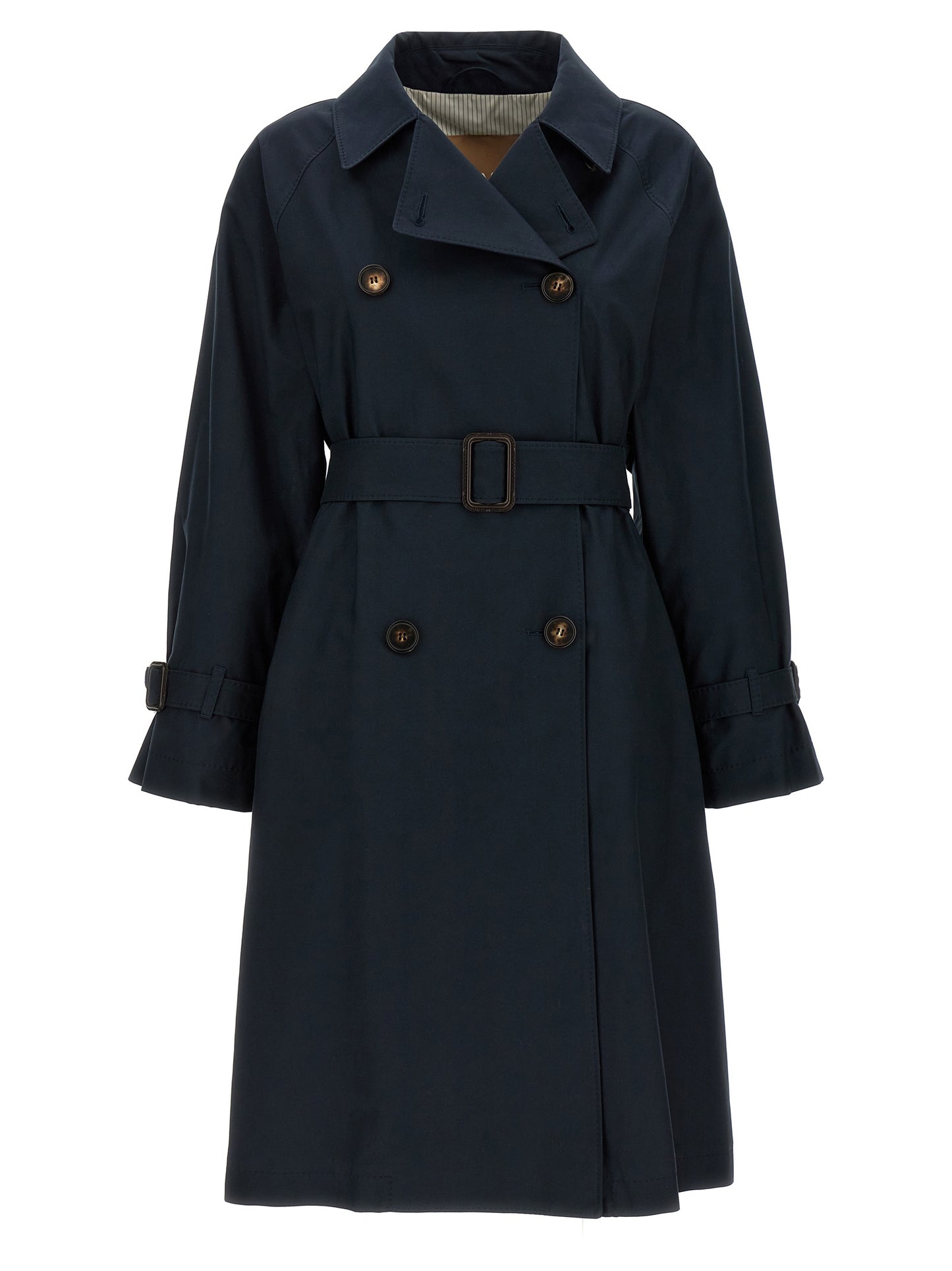 Max Mara The Cube Trench Coat — Blue Cotton Blend (Women)