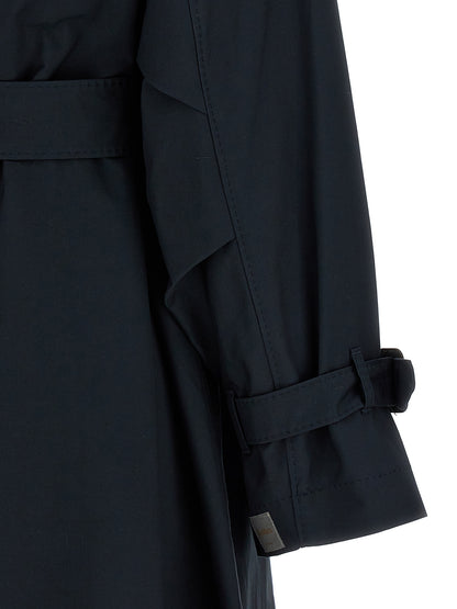 Max Mara The Cube Trench Coat — Blue Cotton Blend (Women)