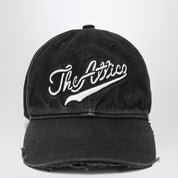 The Attico Vintage-effect black baseball cap in cotton