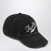 The Attico Vintage-effect black baseball cap in cotton