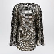 The Attico Black mesh mini dress with sequins