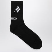 Attico black & white logo socks — ribbed cotton luxury