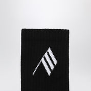 Attico black & white logo socks — ribbed cotton luxury