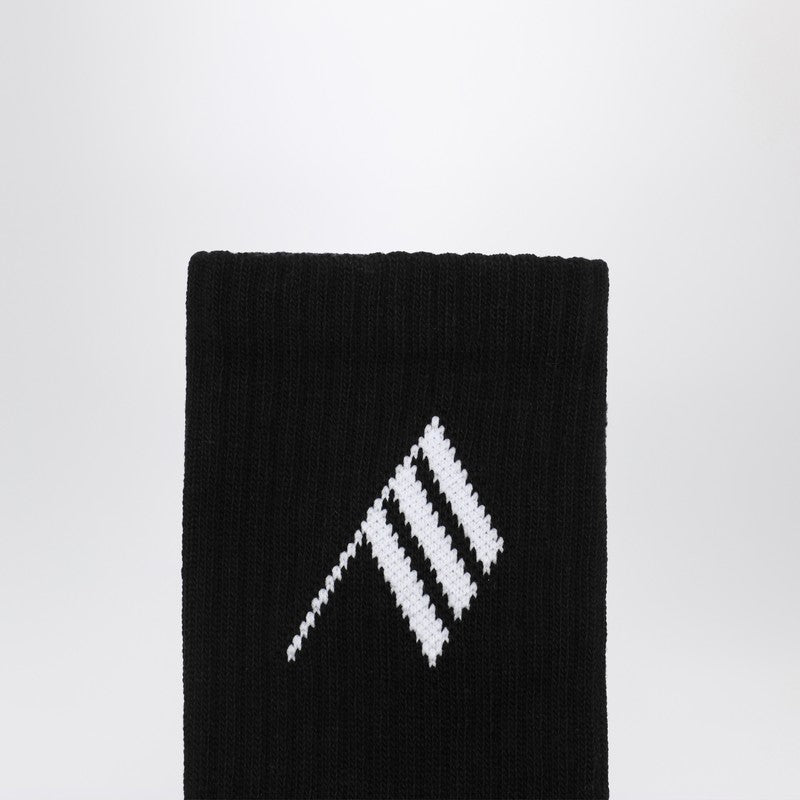 Attico black & white logo socks — ribbed cotton luxury