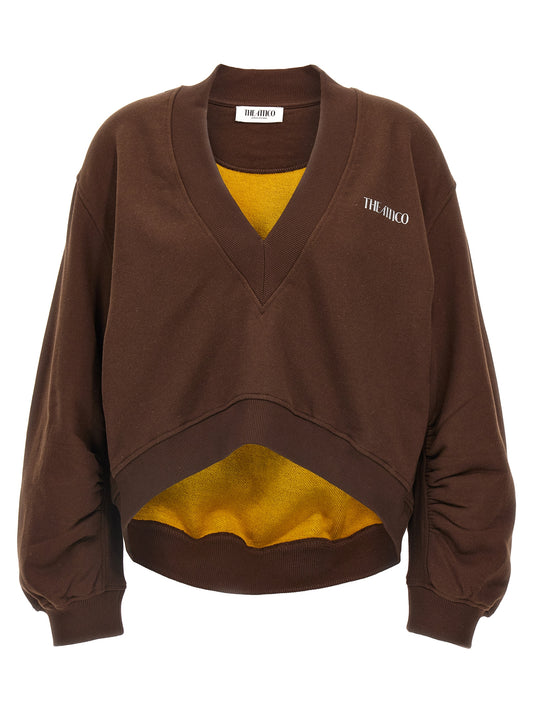 The Attico 3D Logo Sweatshirt — Brown Topwear