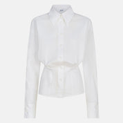 Chemise en coton blanc Attico à taille ajustée