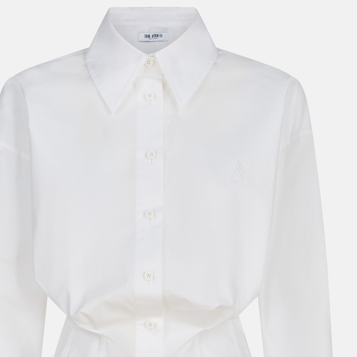 Chemise en coton blanc Attico à taille ajustée