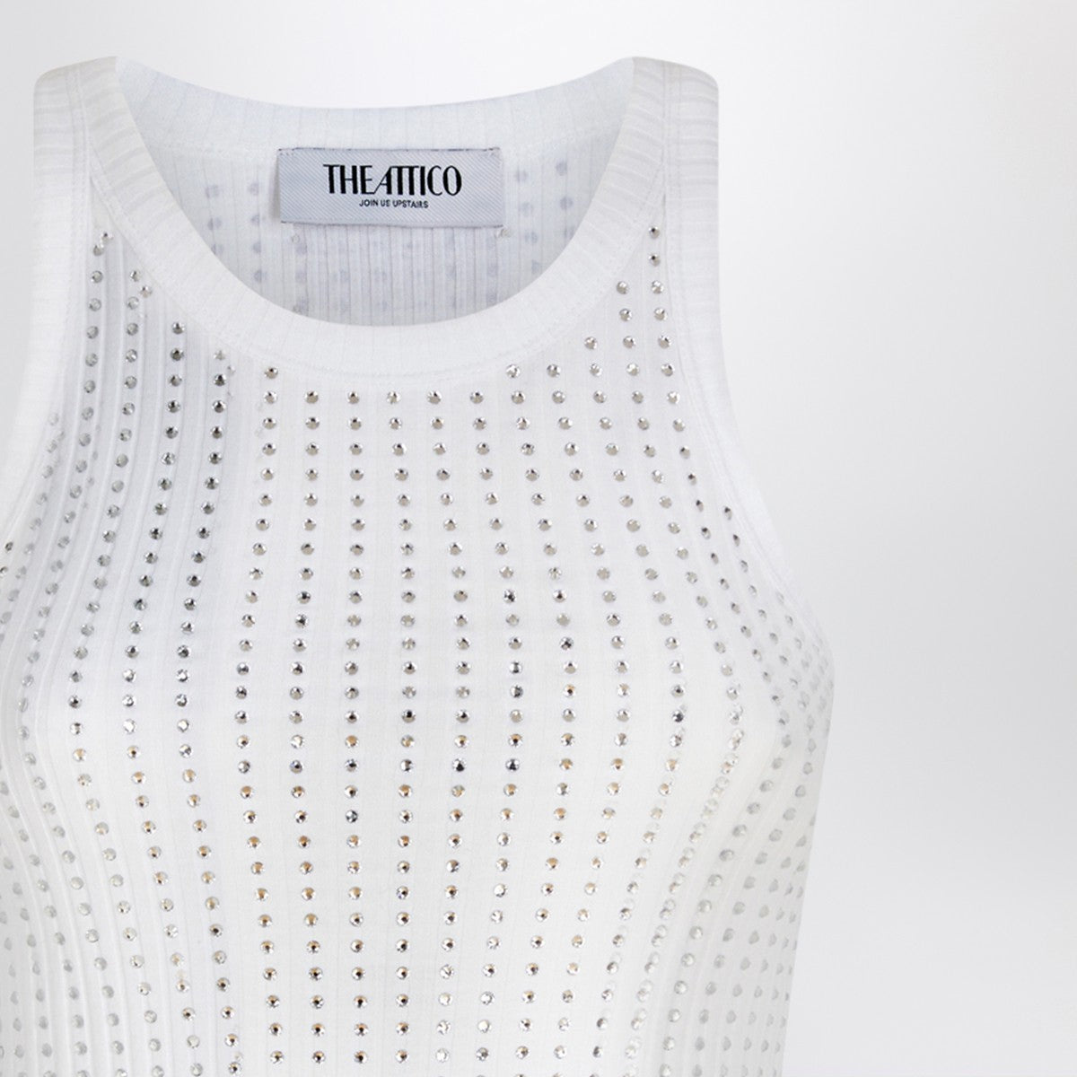 White rhinestone tank top — The Attico