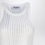 White rhinestone tank top — The Attico
