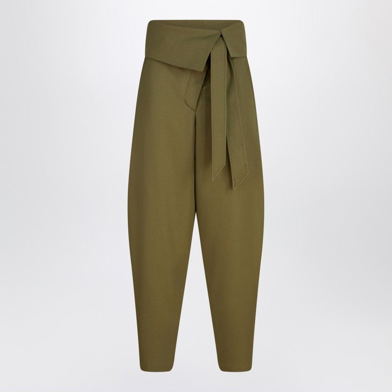 The Attico Military green wool gabardine trousers