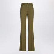 The Attico Military green wool gabardine trousers