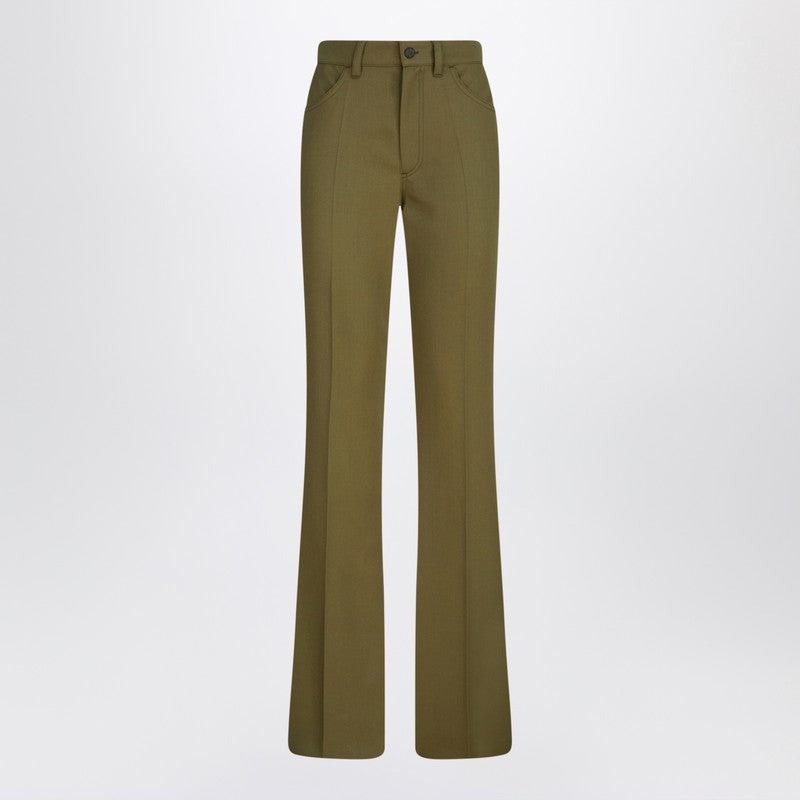 The Attico Military green wool gabardine trousers
