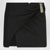 The Attico Black wool mini skirt