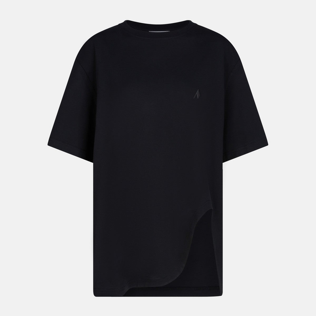 Black Cotton T‑Shirt with Embroidered Logo — The Attico