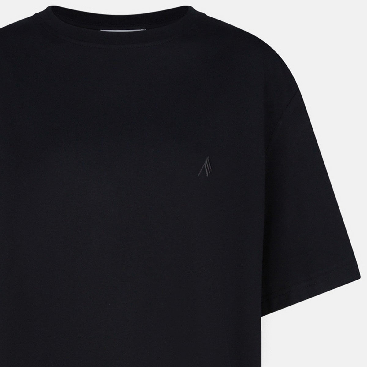 Black Cotton T‑Shirt with Embroidered Logo — The Attico