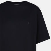 Black Cotton T‑Shirt with Embroidered Logo — The Attico